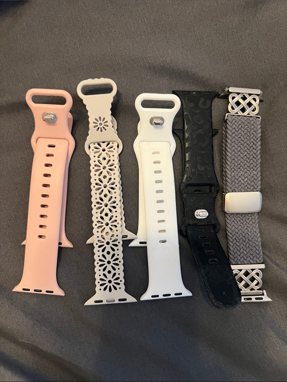 Bundle of 5 Interchangeable Apple Watch Bands fits - 38-40-41-42